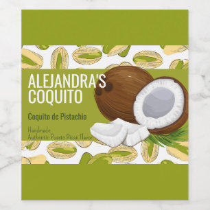 Moderne Grüne Coquito de Pistachio Flaschenetikett Weinetikett
