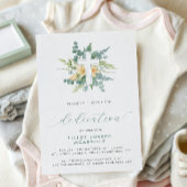 Moderne Grüne Cross Script Baby Dedication Einladung