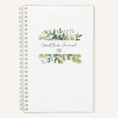 Moderne Grüne Dankbarkeit Journal Jahr Weiß Notizblock (Vorderseite)