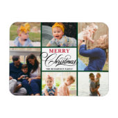 Moderne grüne Elegankalligraphie 6 FotoCollage Magnet (Horizontal)