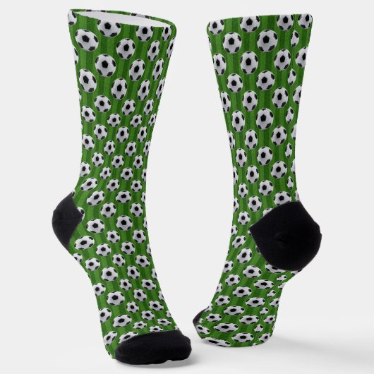 Moderne grüne europäische Fußballmuster Socken (Gewinkelt)