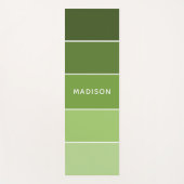 Moderne, grüne Farbblöcke, Personalisierte Namensf Yogamatte (Vorderseite)