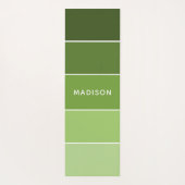 Moderne, grüne Farbblöcke, Personalisierte Namensf Yogamatte (Rückseite)