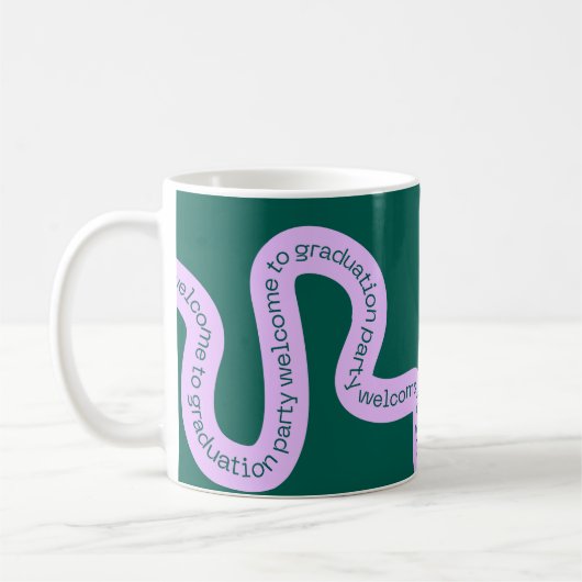 Moderne grüne, farbige Typografie Abschluss Tasse (Links)