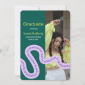 Moderne grüne farbige Typografie-Einladung Einladung (Vorderseite)