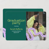 Moderne grüne farbige Typografie-Einladung Einladung (Vorne/Hinten)