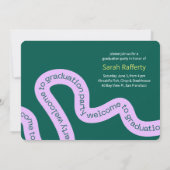 Moderne grüne farbige Typografie-Einladung Einladung (Rückseite)