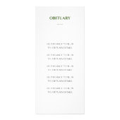 Moderne Grüne Feier des Programms zur Erinnerung a Werbekarte (Hinten)