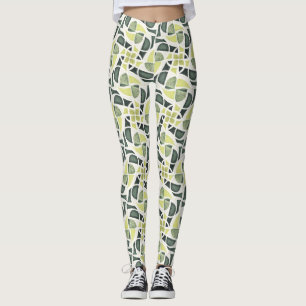 Moderne grüne Fliese Leggings