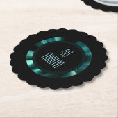 Moderne grüne Flora - Schwarzes Akzent Papier Untersetzer (angewinkelt)