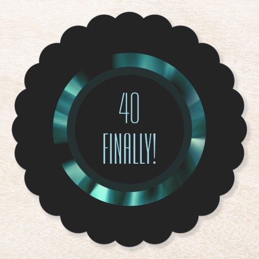 Moderne grüne Flora - Schwarzes Akzent Papier Untersetzer (Vorderseite)