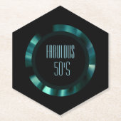 Moderne grüne Flora - Schwarzes Akzent Papier Untersetzer (Vorderseite)