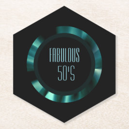 Moderne grüne Flora - Schwarzes Akzent Papier Untersetzer