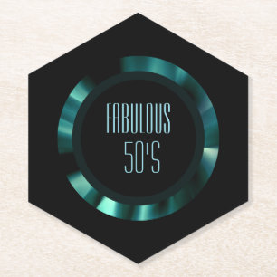 Moderne grüne Flora - Schwarzes Akzent Papier Untersetzer