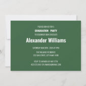 Moderne Grüne Foto Grad Graduierungspartei Einladung (Rückseite)