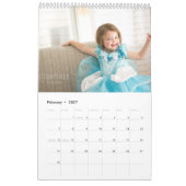 Moderne grüne Fotocollage Kalender (Feb 2027)