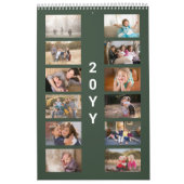 Moderne grüne Fotocollage Kalender (Titelbild)