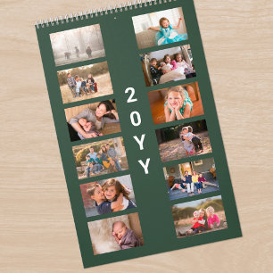 Moderne grüne Fotocollage Kalender