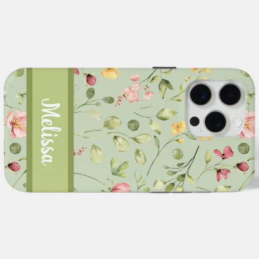 Moderne Grüne Frühlingsfrühlingssonne Wildblumen Case-Mate iPhone Hülle (Rückseite (Horizontal))