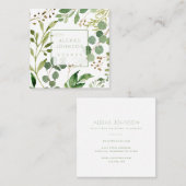 Moderne Grüne Frühlingskarte Business Cards Quadratische Visitenkarte (Vorne/Hinten)