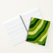 Moderne grüne gelbe Farbtöne Wavy Stripes Chic Notizblock (Innenseite)