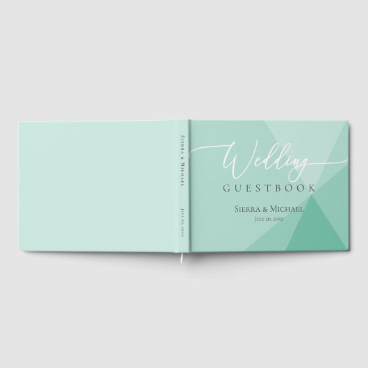 Moderne, grüne Geometrie Gästebuch (Voll)