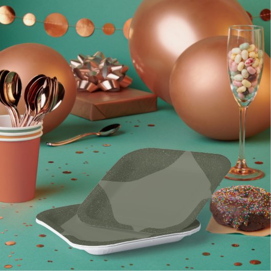 Moderne grüne geometrische Papierplatte Pappteller (Multi)