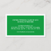 MODERNE GRÜNE GESCHÄFTSKARTE FÜR STUDENTEN DER UNI TELEFONNUMMERKARTE (Rückseite)