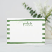 Moderne, grüne gestrichene Streifen - Word of Advi Hinweiskarte (Stehend Vorderseite)