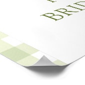 Moderne grüne Gingham Brautparty für das perfekte Poster (Ecke)