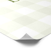 Moderne grüne Gingham Brautparty zur perfekten Paa Poster (Ecke)