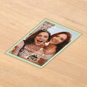 Moderne Grüne Gingham Foto Graduation Party Acryleinladungen (Ablage )