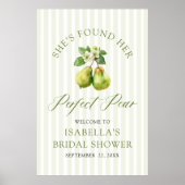 Moderne grüne Gingham Perfect Pear Brautparty Poster (Vorne)