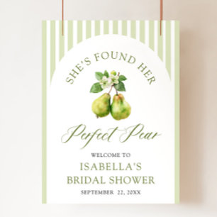 Moderne grüne Gingham Perfect Pear Brautparty Poster