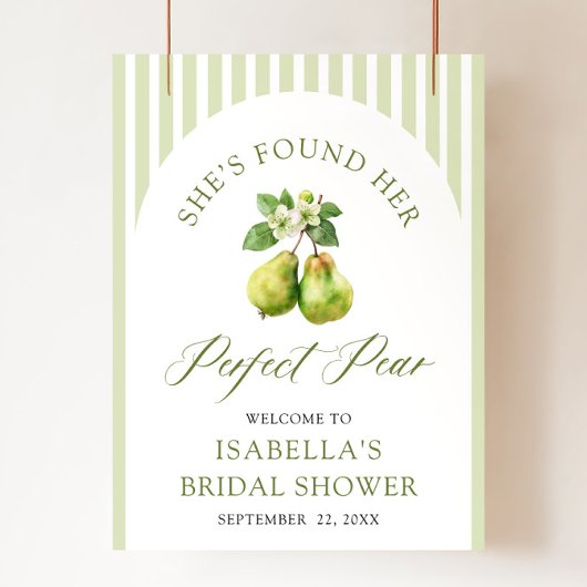 Moderne grüne Gingham Perfect Pear Brautparty Poster