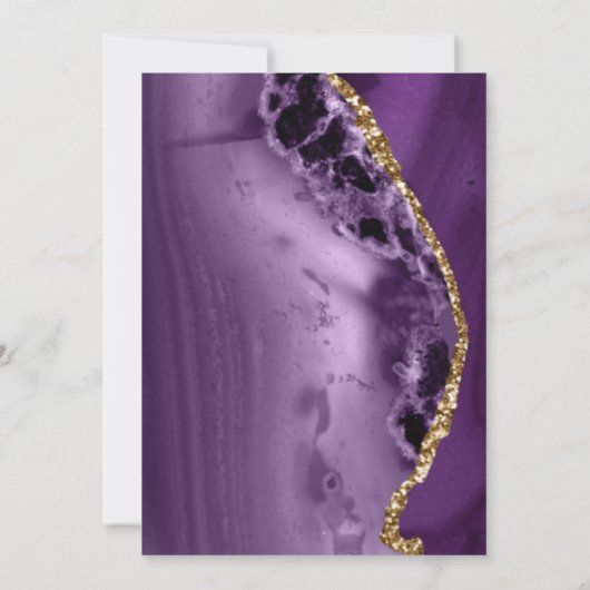 Moderne, grüne Gold Agate Hochzeit Einladung (Rückseite)