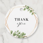 Moderne Grüne Goldene geometrische Hochzeit Geschenkanhänger (Rückseite)