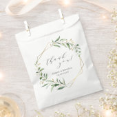 Moderne Grüne Goldene geometrische Hochzeit Geschenktütchen (Ausgeschnitten)