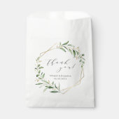 Moderne Grüne Goldene geometrische Hochzeit Geschenktütchen (Vorderseite)