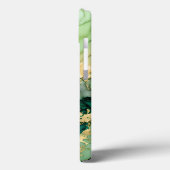 Moderne grüne goldene Marmor Monogramm Personalisi Case-Mate iPhone Hülle (Rückseite / Links)