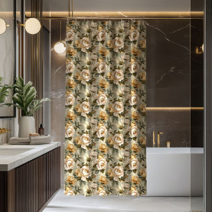 Moderne grüne goldene Vorhang Lux Botanical Akzent