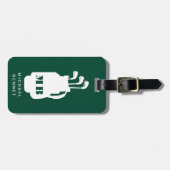 Moderne grüne Golf-Sport-Monogramm Gepäckanhänger (Vorderseite horizontal)