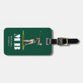 Moderne grüne Golfer-Sport-Monogramm Gepäckanhänger (Vorderseite horizontal)