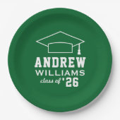 Moderne grüne Graduierungspartei Pappteller (Vorderseite)