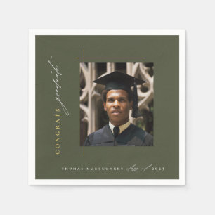 Moderne grüne Graduierungspartei Serviette