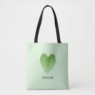 Moderne grüne Herzform Pflanzenblatt Tasche