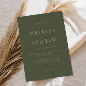 Moderne, grüne Hochzeit Einladung