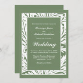 Moderne Grüne Hochzeit Einladung (Vorne/Hinten)