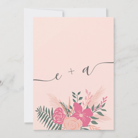 Moderne grüne Hochzeit im Frühling ändert das Datu Einladung (Rückseite)