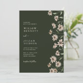 Moderne grüne Hochzeit in einem Einladung (Stehend Vorderseite)